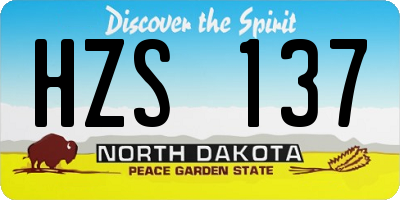 ND license plate HZS137