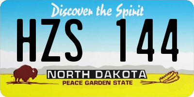 ND license plate HZS144