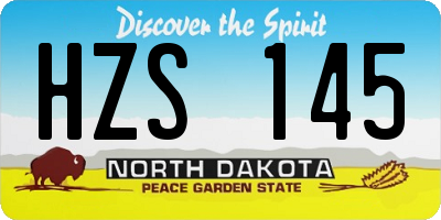 ND license plate HZS145