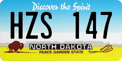 ND license plate HZS147
