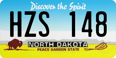 ND license plate HZS148