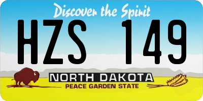 ND license plate HZS149