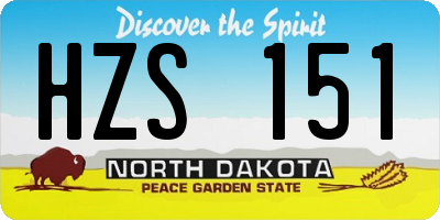 ND license plate HZS151