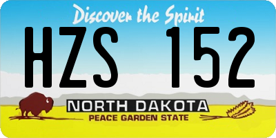 ND license plate HZS152