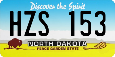 ND license plate HZS153