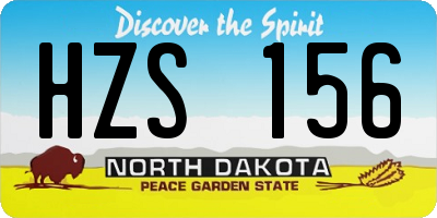 ND license plate HZS156