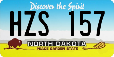 ND license plate HZS157