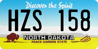 ND license plate HZS158