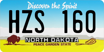 ND license plate HZS160