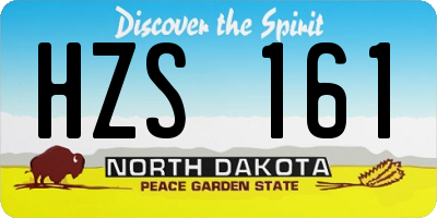ND license plate HZS161
