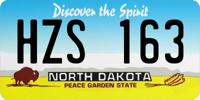ND license plate HZS163