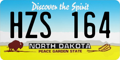 ND license plate HZS164