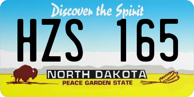 ND license plate HZS165