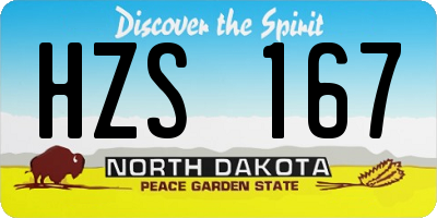 ND license plate HZS167
