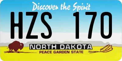 ND license plate HZS170