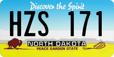 ND license plate HZS171