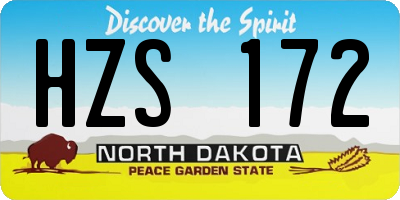ND license plate HZS172