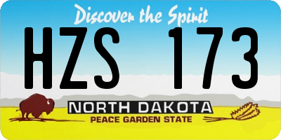 ND license plate HZS173