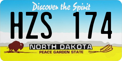 ND license plate HZS174