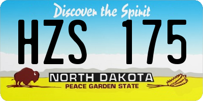 ND license plate HZS175