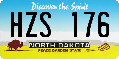 ND license plate HZS176