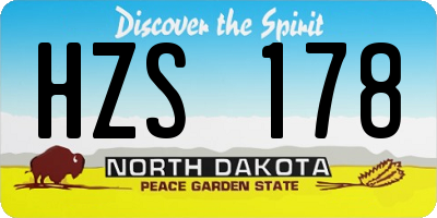 ND license plate HZS178