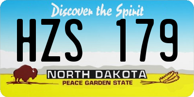 ND license plate HZS179