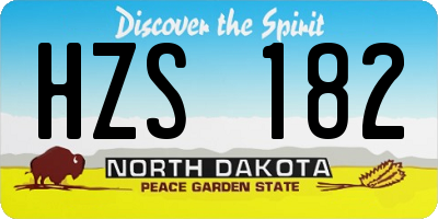 ND license plate HZS182