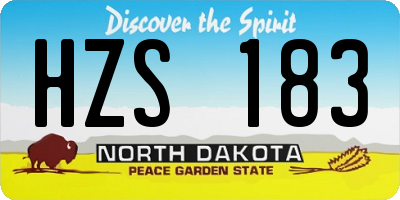 ND license plate HZS183