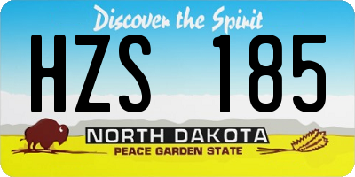 ND license plate HZS185