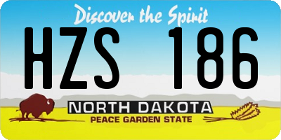 ND license plate HZS186
