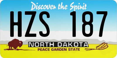 ND license plate HZS187