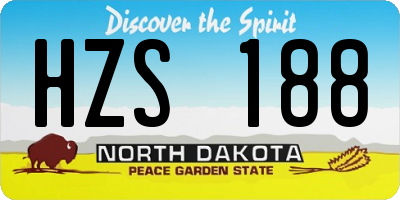 ND license plate HZS188