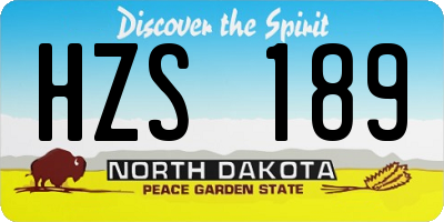 ND license plate HZS189