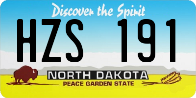 ND license plate HZS191