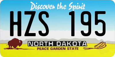 ND license plate HZS195