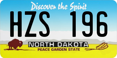 ND license plate HZS196