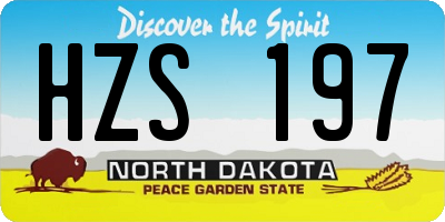 ND license plate HZS197