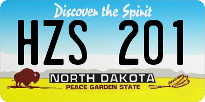 ND license plate HZS201