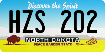ND license plate HZS202