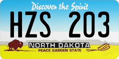 ND license plate HZS203