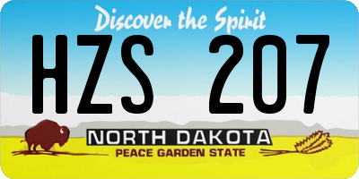 ND license plate HZS207