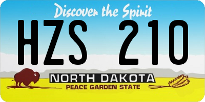 ND license plate HZS210