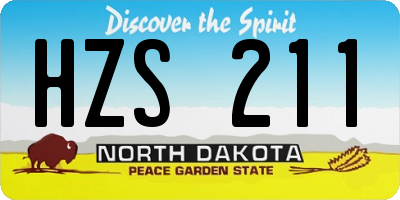 ND license plate HZS211