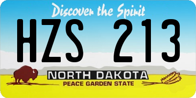 ND license plate HZS213