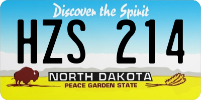 ND license plate HZS214