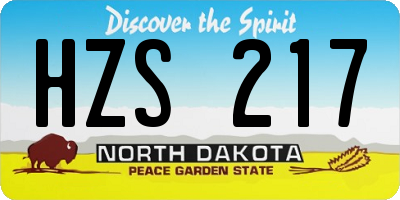 ND license plate HZS217