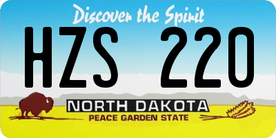 ND license plate HZS220