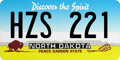 ND license plate HZS221