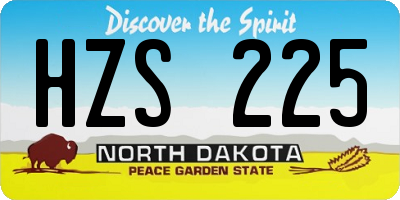 ND license plate HZS225